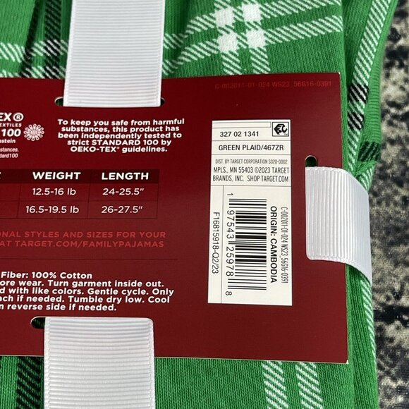 Wondershop Winter 6-9 Months 1 Piece Family Sleep Black white Green Plaid - Picture 8 of 9